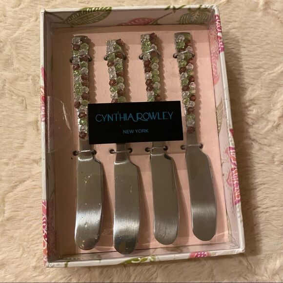Cynthia Rowley Jeweled Spreader Set of of Four Handcrafted Tableware NWT - Picture 7 of 14
